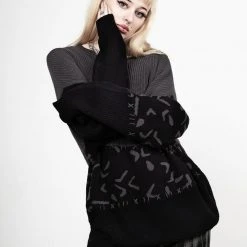 WEI1 Abstract Longline Jumper Clothing 14 WEI1 Abstract Longline Jumper Clothing