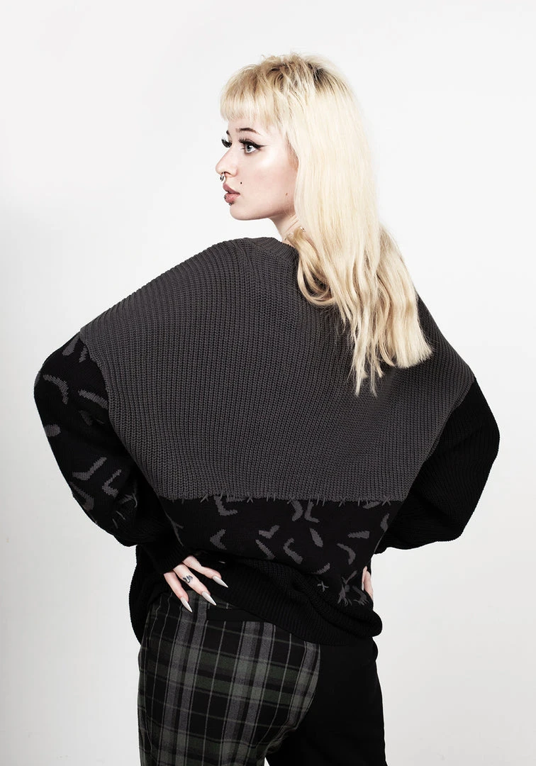 WEI1 Abstract Longline Jumper Clothing 4 WEI1 Abstract Longline Jumper Clothing