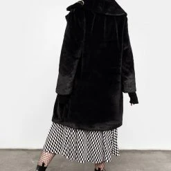ORI1 Clothing Creature Oversized Fur Coat - Black
