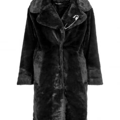 ORI1 Clothing Creature Oversized Fur Coat - Black