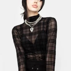 CHI1 Buffy Check Mesh Top