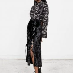 CHI1 MALEFIC LACE-UP PANEL SKIRT Clothing