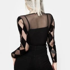 DDS1 Harleen Checkerboard Mesh Bodysuit Women