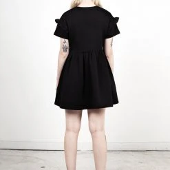 DMT1 Power Frill Sleeve Skater Dress Clothing