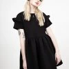 DMT1 Power Frill Sleeve Skater Dress Clothing