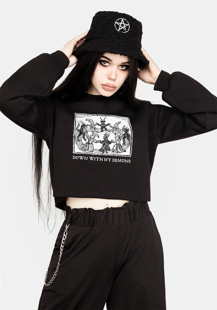 DMT1 Demons Crop Sweat Top 3 DMT1 Demons Crop Sweat Top