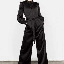 LVT1 Obsession Pintuck Ruffle Jumpsuit Clothing