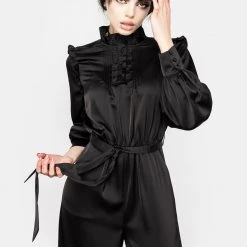 LVT1 Obsession Pintuck Ruffle Jumpsuit Clothing