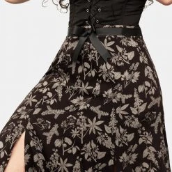LVT1 POISONOUS PLANT SPLIT MIDI SKIRT