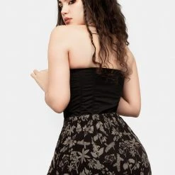 LVT1 POISONOUS PLANT SPLIT MIDI SKIRT