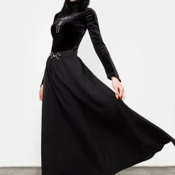 MET1 Haunted Midaxi Herringbone Skirt Women