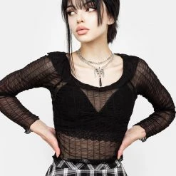 MET1 Whisper Gathered Mesh Top Clothing