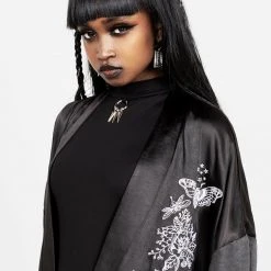 MET1 Clothing Deathmoth Embroidered Kimono