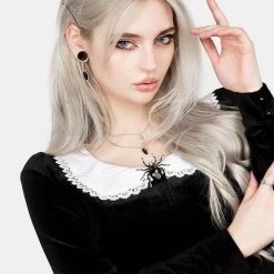 MET1 Clothing Ungoliant Lace Collar Midi Dress