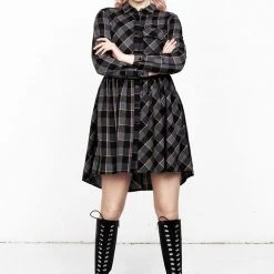 MET1 Melody Check Skater Dress Clothing