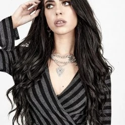 MET1 Clothing Roxy Glitter Mock Wrap Dress