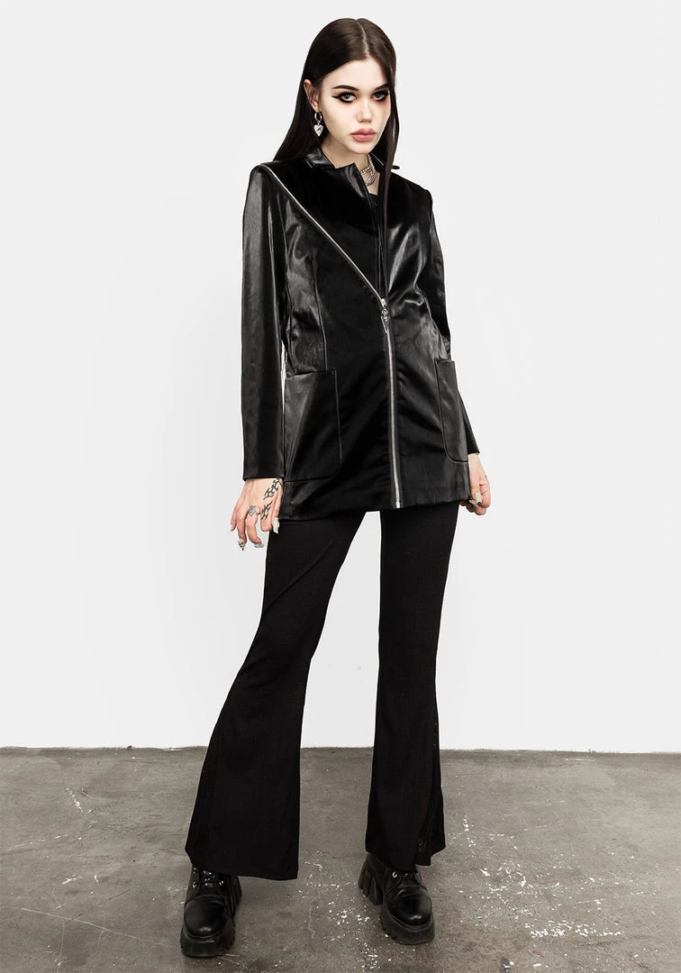 ORI1 Aureole Faux Leather Blazer 4 ORI1 Aureole Faux Leather Blazer