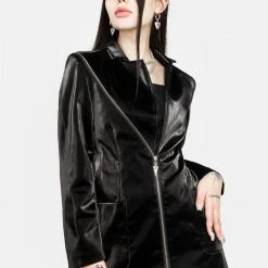 ORI1 Aureole Faux Leather Blazer