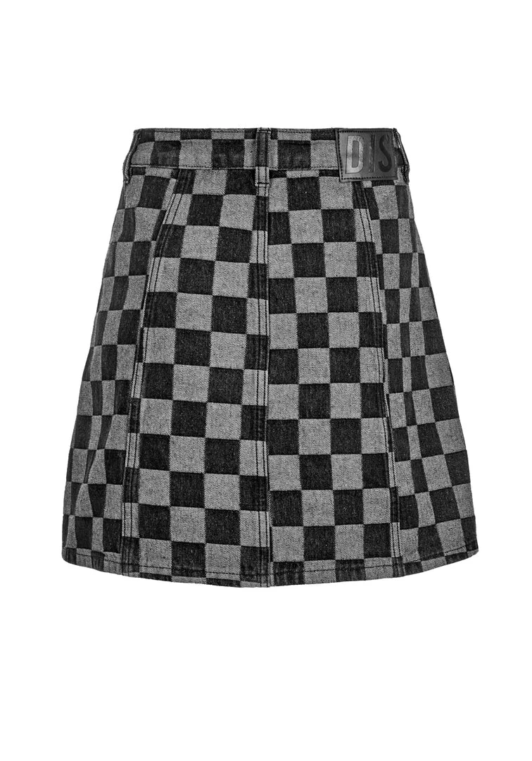 JB1 KERB A-LINE DENIM MINI SKIRT 10 JB1 KERB A-LINE DENIM MINI SKIRT