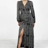 LVT1 Runes Balloon Sleeve Maxi Dress Women 2 LVT1 Runes Balloon Sleeve Maxi Dress Women