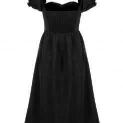 MET1 Mortem Midi Dress With Puff Sleeves