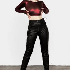 MET1 Rockclub Metallic Crop Top Women