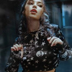 MET1 ALLNIGHTER VELVET CROP TOP