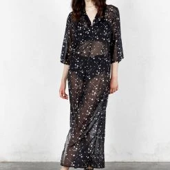MET1 Cosmos Sheer Kaftan Dress Clothing