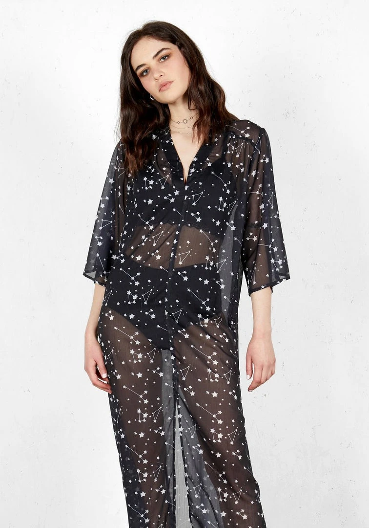 MET1 Cosmos Sheer Kaftan Dress Clothing 4 MET1 Cosmos Sheer Kaftan Dress Clothing