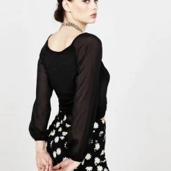 MET1 Maria Ruched Sheer Sleeve Top 14 MET1 Maria Ruched Sheer Sleeve Top