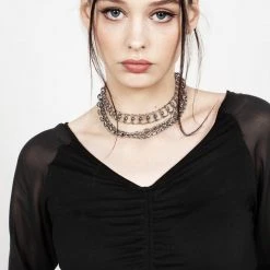 MET1 Maria Ruched Sheer Sleeve Top 15 MET1 Maria Ruched Sheer Sleeve Top