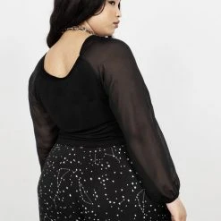 MET1 Maria Ruched Sheer Sleeve Top 18 MET1 Maria Ruched Sheer Sleeve Top