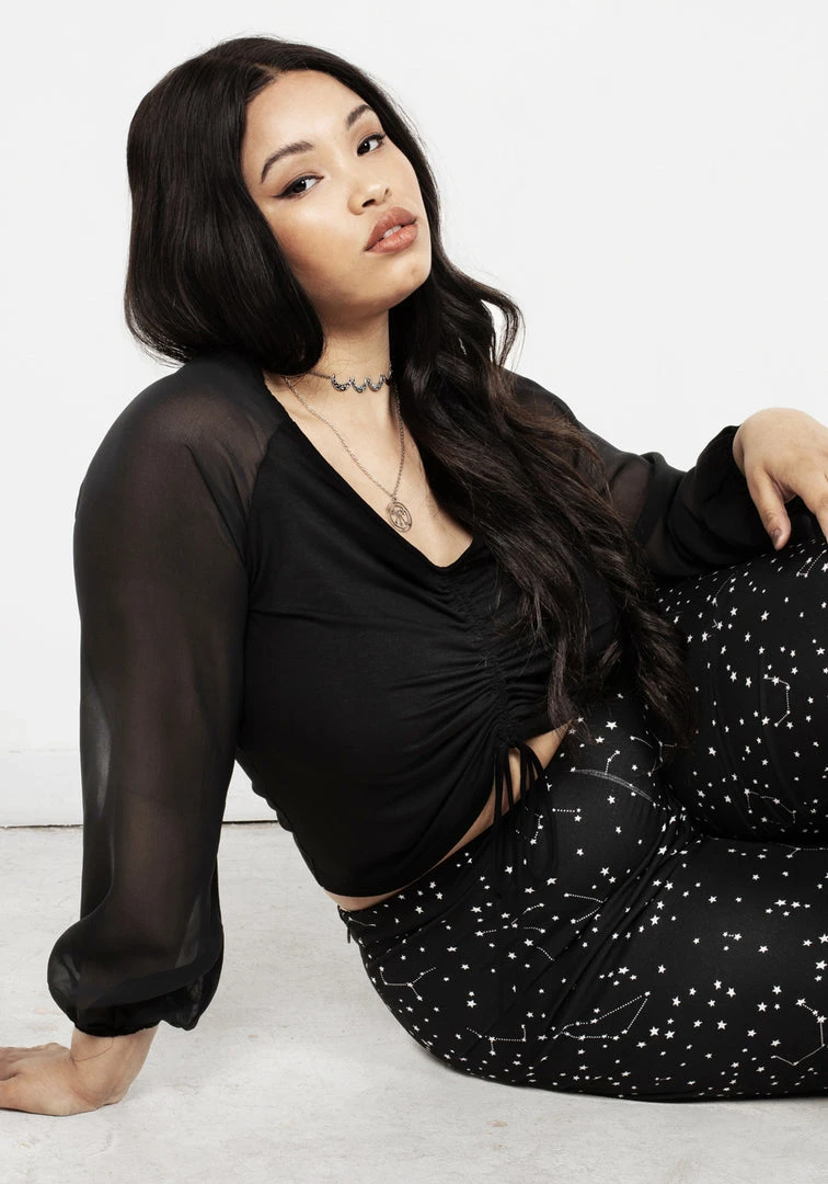 MET1 Maria Ruched Sheer Sleeve Top 11 MET1 Maria Ruched Sheer Sleeve Top