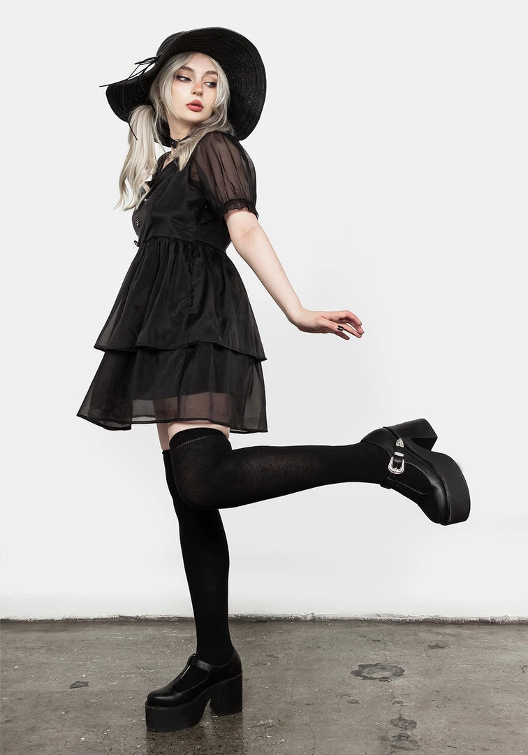 MET1 Andie Puff Sleeve Organza Dress Women 4 MET1 Andie Puff Sleeve Organza Dress Women