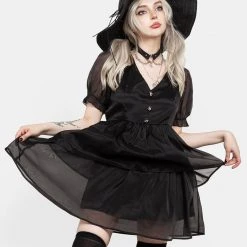 MET1 Andie Puff Sleeve Organza Dress Women 14 MET1 Andie Puff Sleeve Organza Dress Women