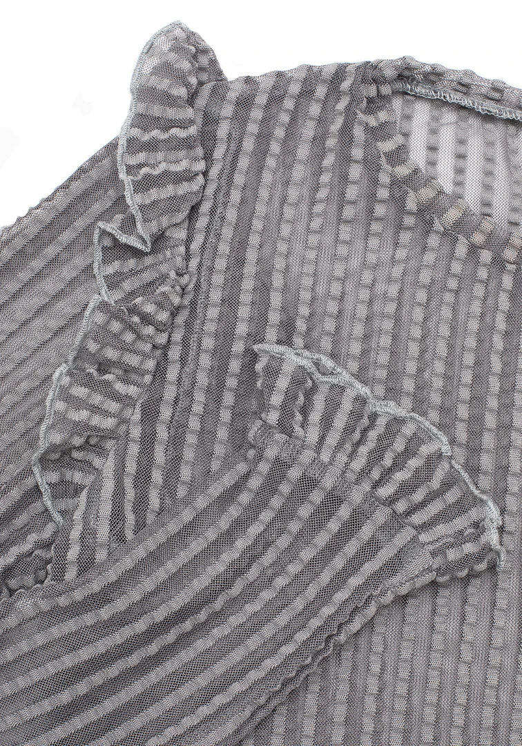 MET1 Women MOURNING RUFFLE TOP GHOST GREY 9 MET1 Women MOURNING RUFFLE TOP GHOST GREY