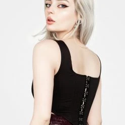 CHI1 VINCI FAUX LEATHER CORSET TOP Women 15 CHI1 VINCI FAUX LEATHER CORSET TOP Women