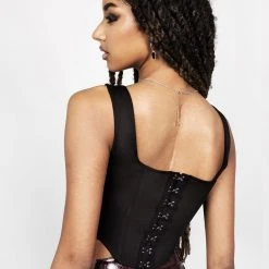 CHI1 VINCI FAUX LEATHER CORSET TOP Women 19 CHI1 VINCI FAUX LEATHER CORSET TOP Women