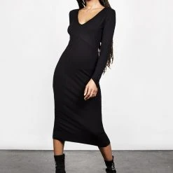 DDS1 Clothing VAMPIRA V-NECK MIDI DRESS