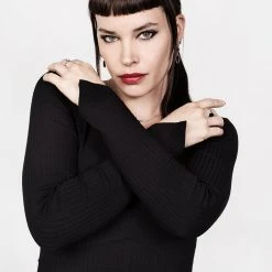 DDS1 Clothing VAMPIRA V-NECK MIDI DRESS