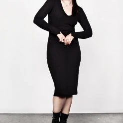 DDS1 Clothing VAMPIRA V-NECK MIDI DRESS