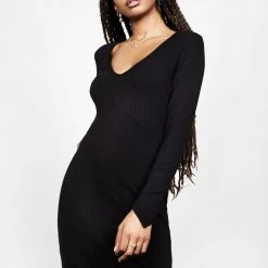 DDS1 Clothing VAMPIRA V-NECK MIDI DRESS