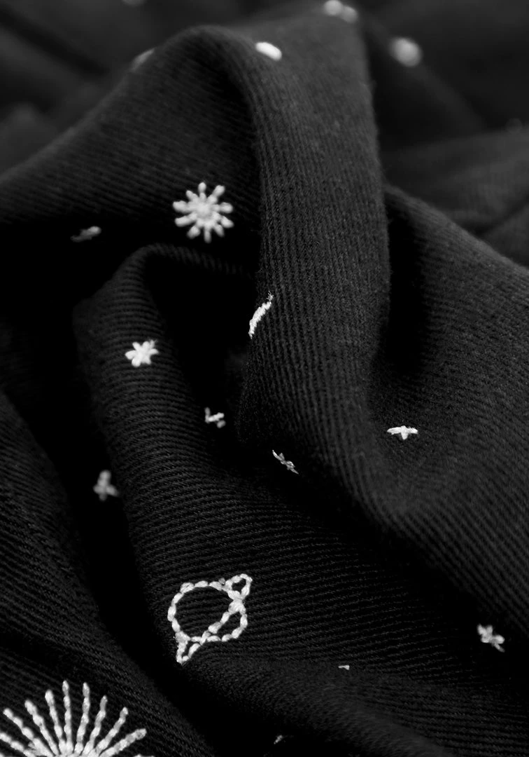 DEN1 CELESTIAL EMBROIDERED DUNGAREES 8 DEN1 CELESTIAL EMBROIDERED DUNGAREES