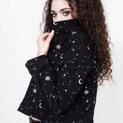 DEN1 CELESTIAL EMBROIDERED DENIM JACKET