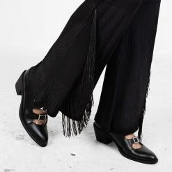 DMT1 Clothing COYOTE FRINGED JERSEY FLARES