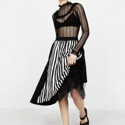MET1 PARANORMAL ASYMMETRIC MIDI SKIRT