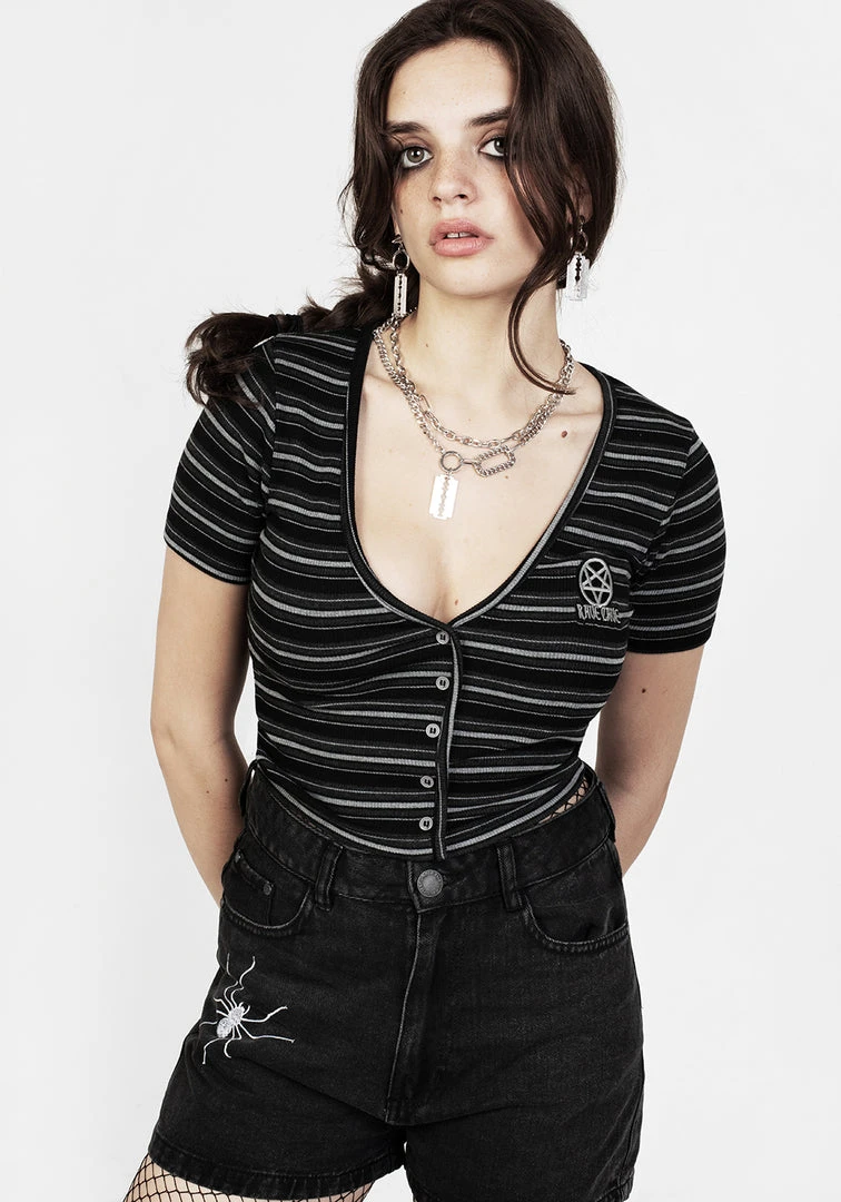 DMT1 Rave Stripe Short Sleeve Cardigan 6 DMT1 Rave Stripe Short Sleeve Cardigan