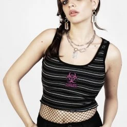 DMT1 Hardcore Stripe Crop Vest Women
