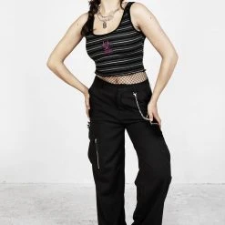 DMT1 Hardcore Stripe Crop Vest Women