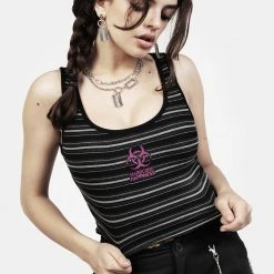 DMT1 Hardcore Stripe Crop Vest Women